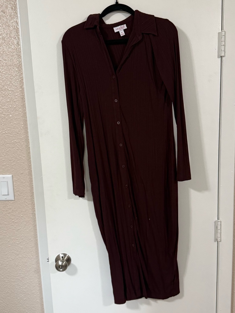 Isabel Maternity by Ingrid & Isabel Burgundy Button-Front Midi Dress